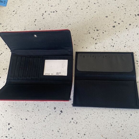 Fashion Women’s Wallet Vegan Leather Synthetic Cow Printed  Red Trim New - Picture 3 of 9